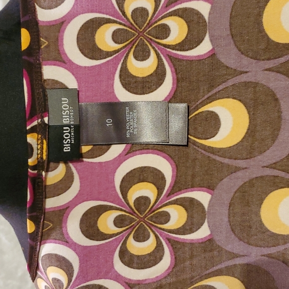 Bisou Bisou Wrap Dress Sz 10 Geometric Pattern / Great work dress. Beaut… - Picture 5 of 10